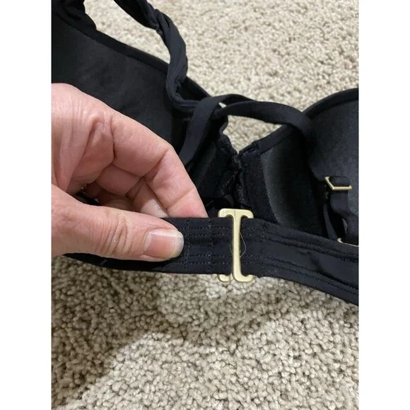 Athleta XS black two-piece bikini set halter underwire top high-waisted Shorts - Picture 12 of 15